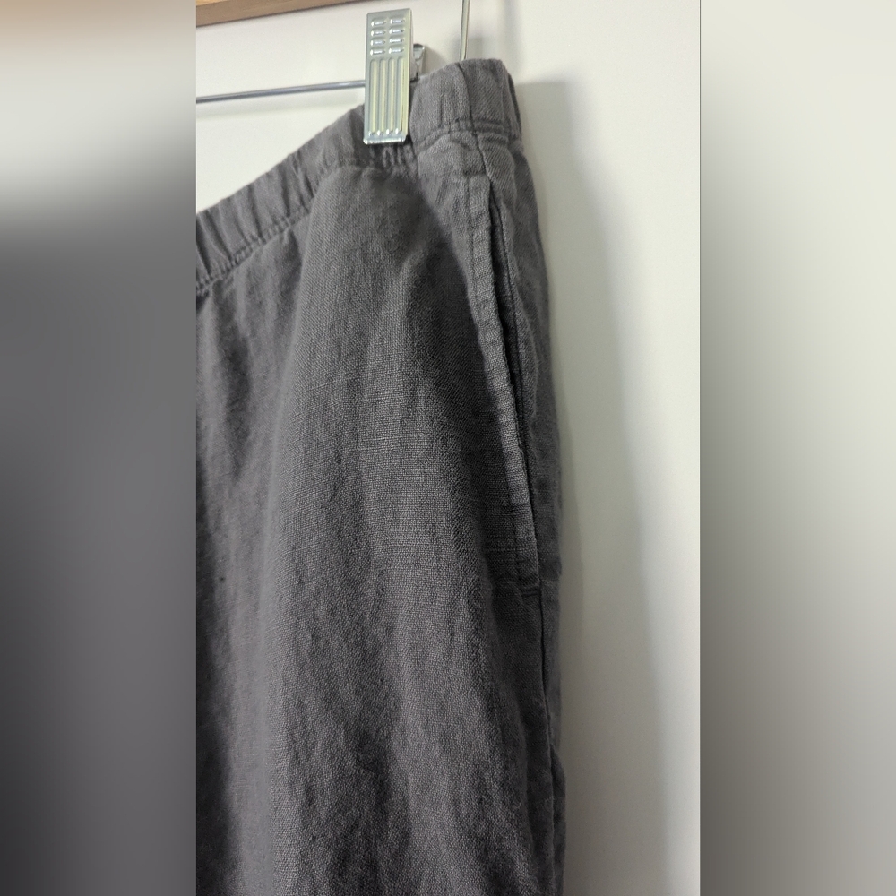J. Jill 100% Linen Tall Wide Leg Pants Charcoal Gray Pockets Size Small - Picture 4 of 11